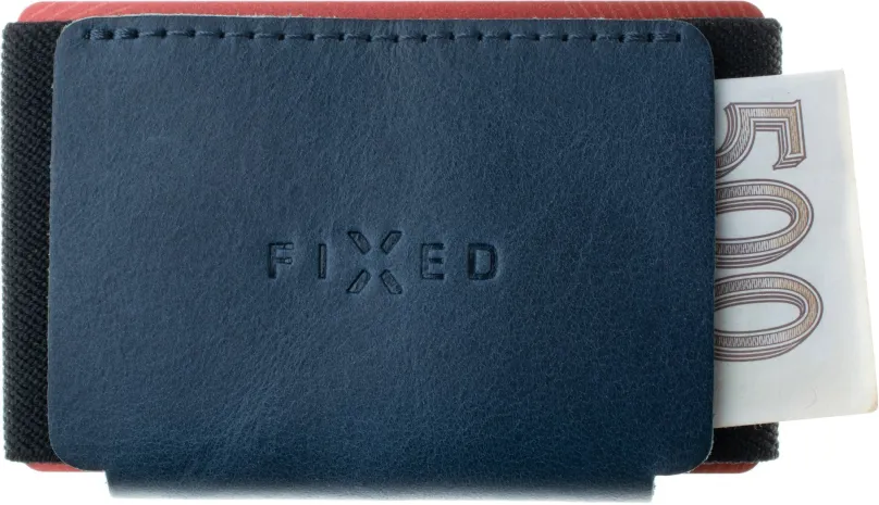 Peňaženka FIXED Tiny Wallet z pravej hovädzej kože modrá