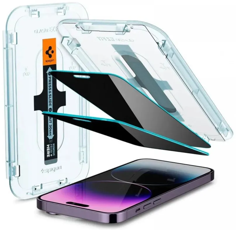 Ochranné sklo Spigen Glass EZ Fit Privacy 2 Pack iPhone 14 Pro, pre Apple iPhone 14 Pro, z