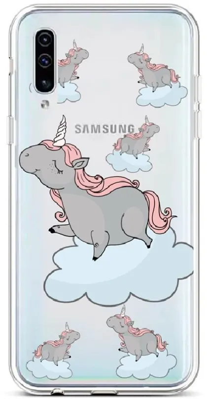Kryt na mobil TopQ Samsung A50 silikón Grey Unicorns 42316