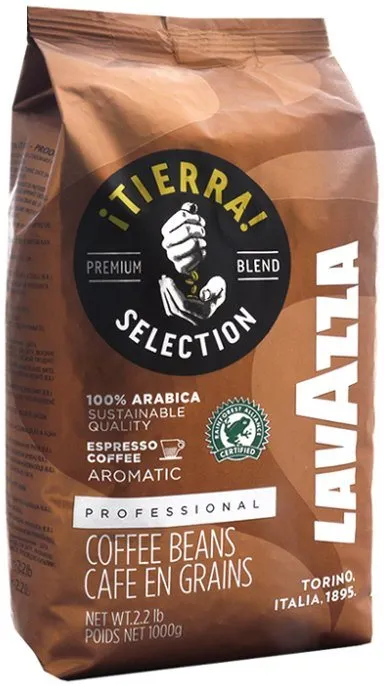 Káva Lavazza Tierra, zrnková, 1000g, zrnková, 100% arabica, pôvod Kolumbie a Peru,