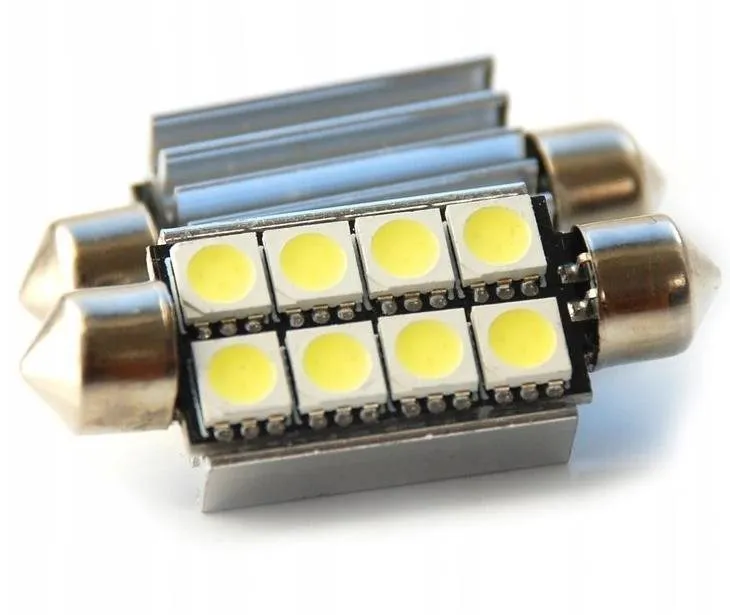 LED autožiarovka Rabel 42 mm Canbus 8 smd 5050 C5W C10W C15W SV8,5 biela