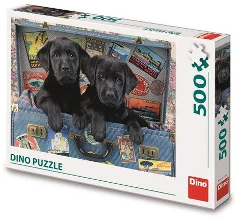 Puzzle Šteňatá v kufri 500 Puzzle