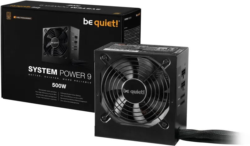 Počítačový zdroj Be quiet! SYSTEM POWER 9 CM 500 W, 500 W, ATX, 80 PLUS Bronze, účinnosť 8