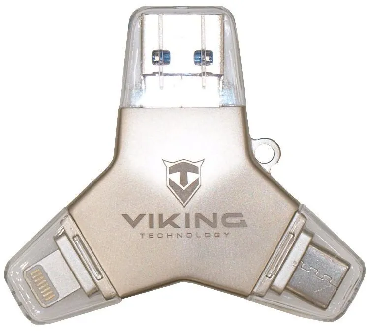 Flash disk Viking USB flash disk 3.0 4v1 64GB strieborná