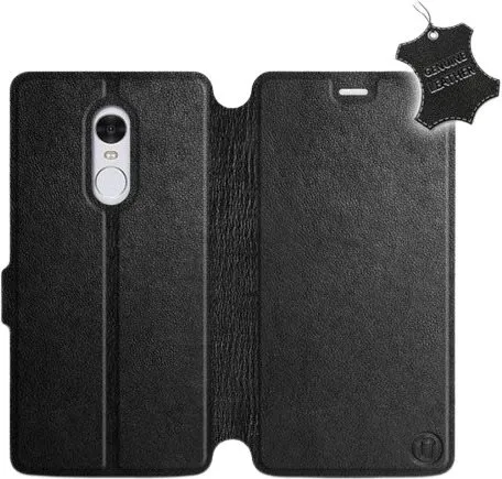 Kryt na mobil Flip púzdro na mobil Xiaomi Redmi Note 4 Global - Čierne - kožené - Black Leather