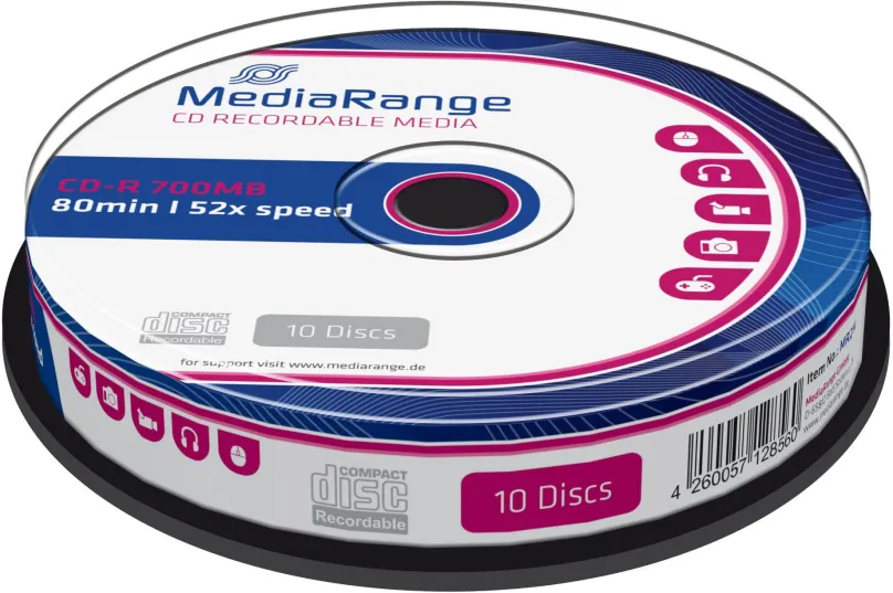 Médiá MEDIARANGE CD-R 700MB 52x spindl 10ks