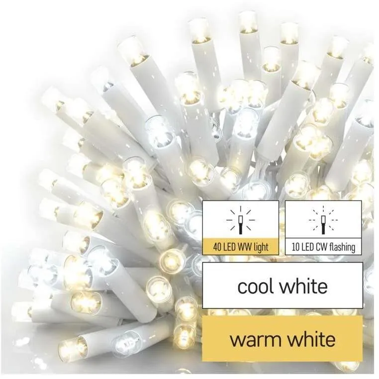 Svetelná reťaz EMOS Profi LED spojovacia reťaz blikajúca biela – cencúle, 3 m, vonkajšia, teplá/studená biela
