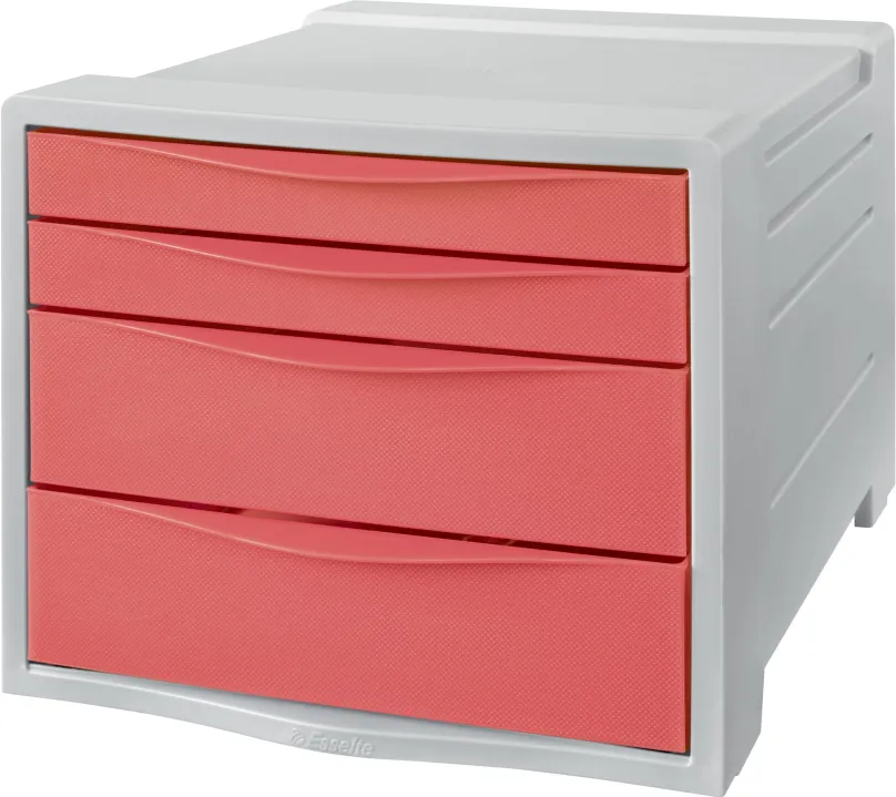 Zásuvkový box ESSELTE Colour Breeze A4, 4 zásuvky, koralový