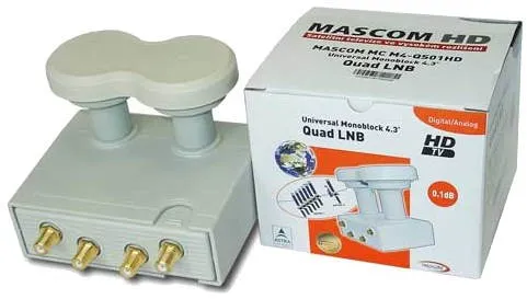 Konvertor LNB Mascom Monoblock Quad MCM4QS01HD Gold 4.3 °