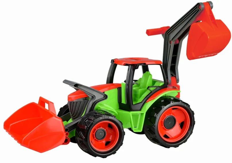 Traktor Lena Traktor s lyžicou a bagrom, zelenočervený