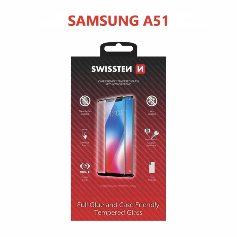 Ochranné sklo Swissten Case Friendly pre Samsung Galaxy A51 čierne