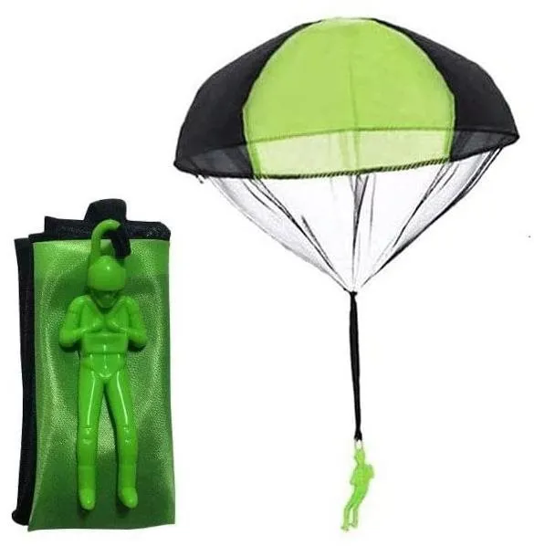 Figúrka Parašutista s padákom - zelený