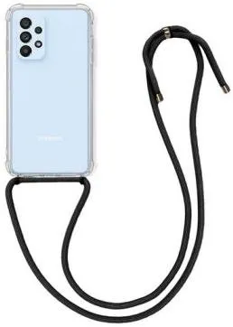 Kryt na mobil TopQ Kryt Samsung A53 5G silikón s čiernou šnúrkou priehľadný 73160