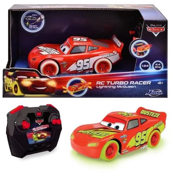 RC auto Dickie RC Cars Blesk McQueen Turbo Glow Racers, 2 kanály, - vhodné pre deti od 4