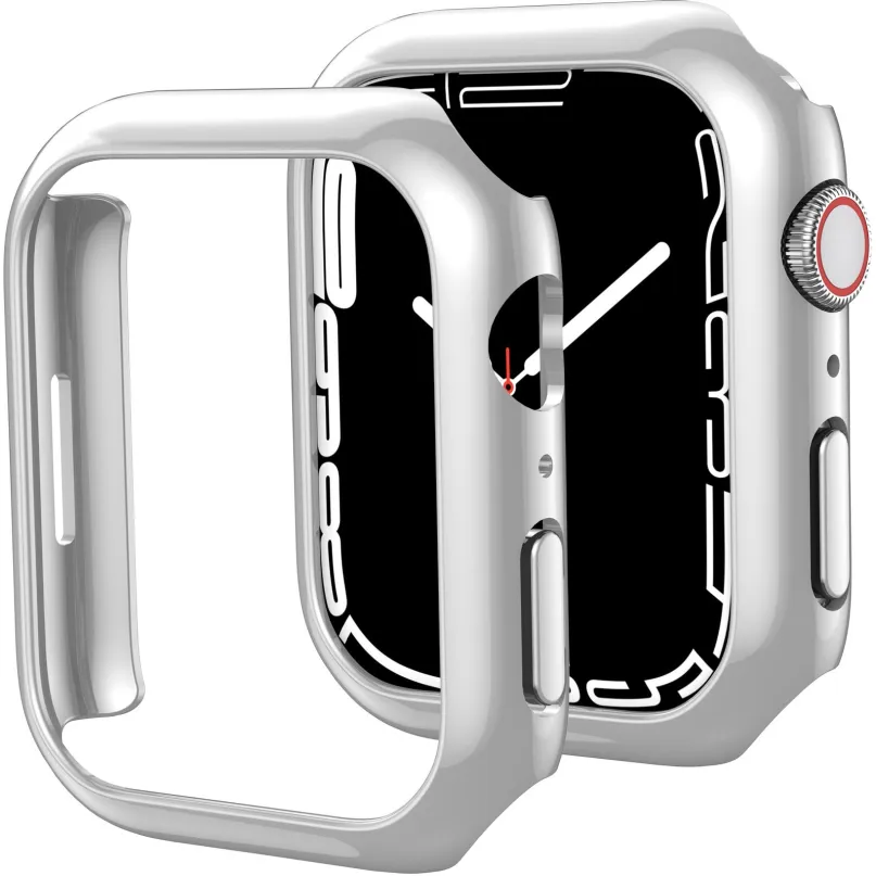 Ochranný kryt na hodinky AhaStyle Premium PC Matte Electroplated pre Apple Watch 7 41mm Silver 2ks