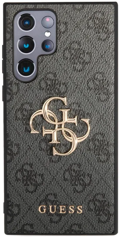 Kryt na mobil Guess PU 4G Metal Logo Zadný Kryt pre Samsung Galaxy S24 Ultra Grey