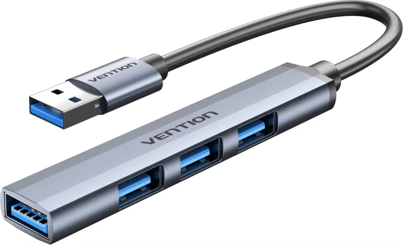 USB Hub Vention SuperMini USB 3.0 HUB 0.15m Gray, pripojenie pomocou USB 3.2 Gen 1 (USB 3.