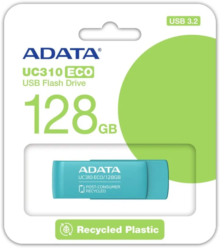 Flash disk ADATA UC310 ECO 128 GB, 128 GB - USB 3.2 Gen 1 (USB 3.0), konektor USB-A, rýchl