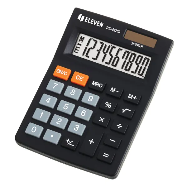 Eleven Kalkulačka SDC022SR, čierna, stolná, desaťmiestna, duálne napájanie