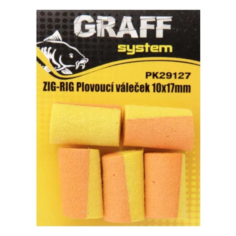 Graff Zig-Rig Plávajúci valček 10x17mm Žltá/Oranžová 5ks
