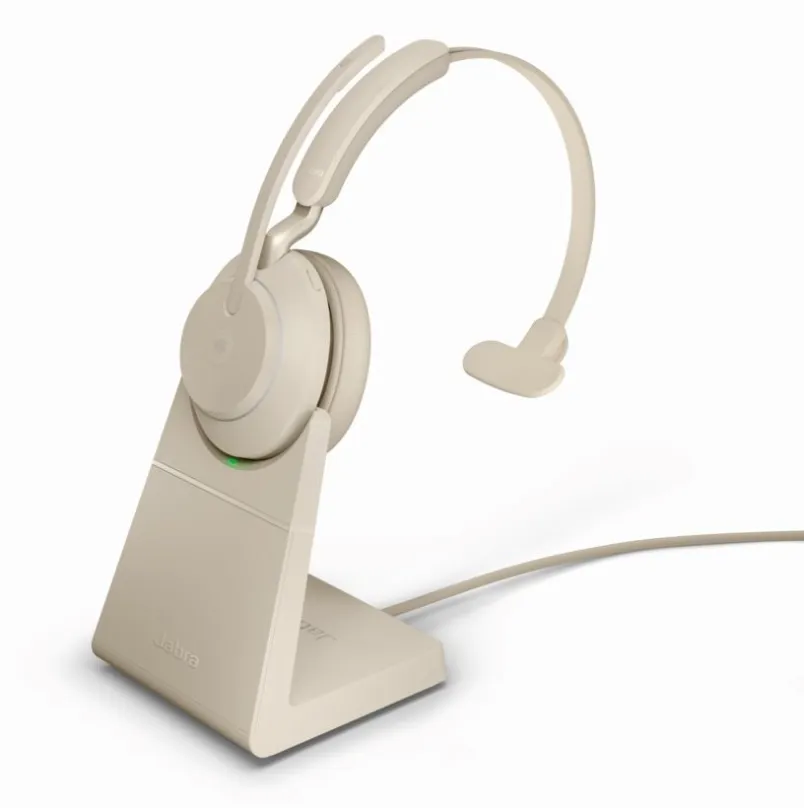 Bezdrôtové slúchadlá Jabra Evolve2 65 MS Mono USB-A Stand Beige