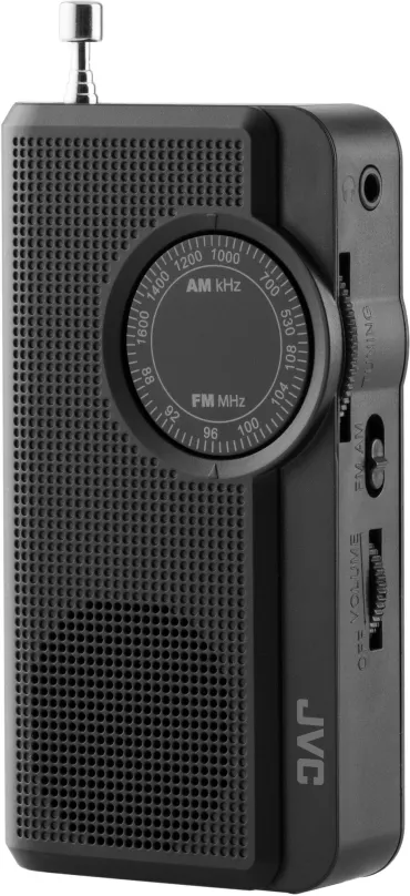 Rádio JVC RA-E311B, klasické, prenosné, AM a FM tuner, výstup 3,5 mm Jack, batériové napáj