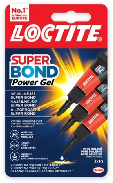 Sekundové lepidlo LOCTITE Super Bond Power Gél Mini Trio 3x 1g