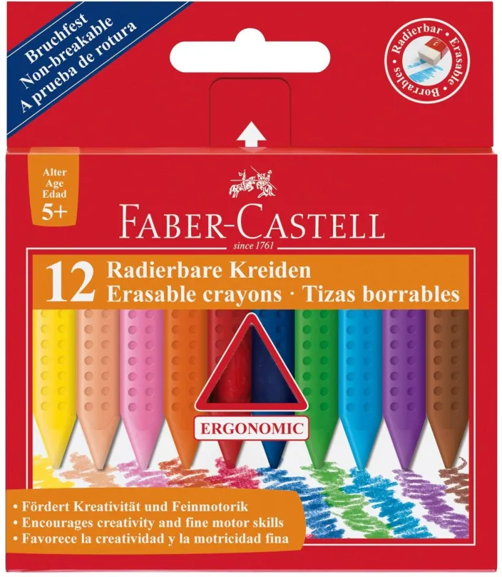 Pastelky FABER-CASTELL Plastic Colour Grip, 12 farieb