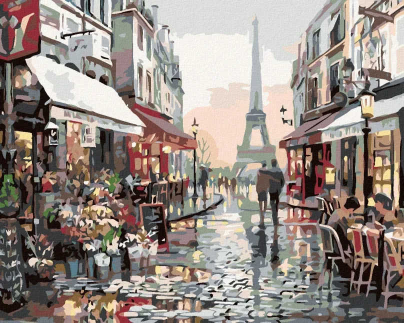 Maľovanie podľa čísel Zuty - Maľovanie Podľa Čísel - Eiffelova Veža Ii, 40X50 Cm, Plátno+Rám