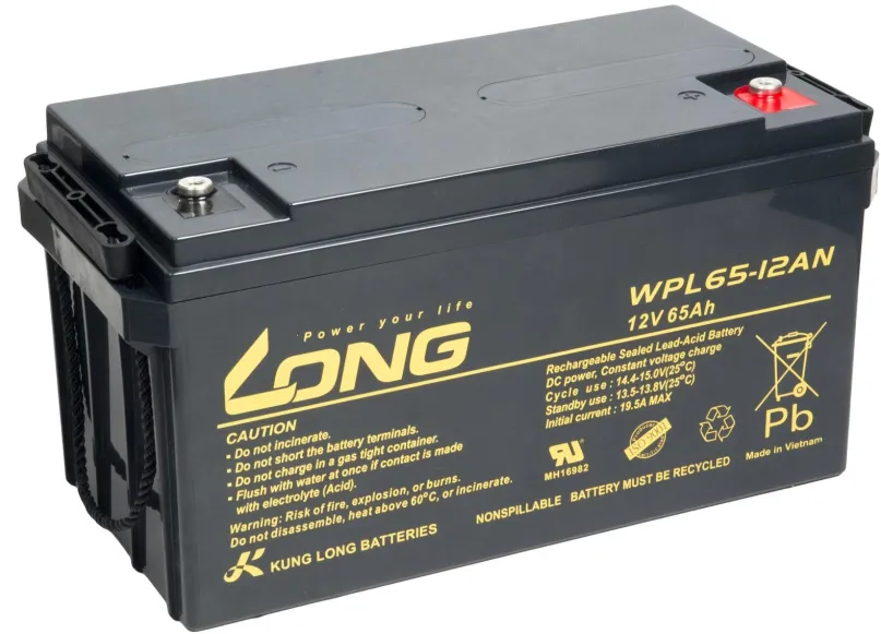 Batéria pre záložné zdroje LONG batéria 12V 65Ah M6 LongLife 12 rokov (WPL65-12AN)