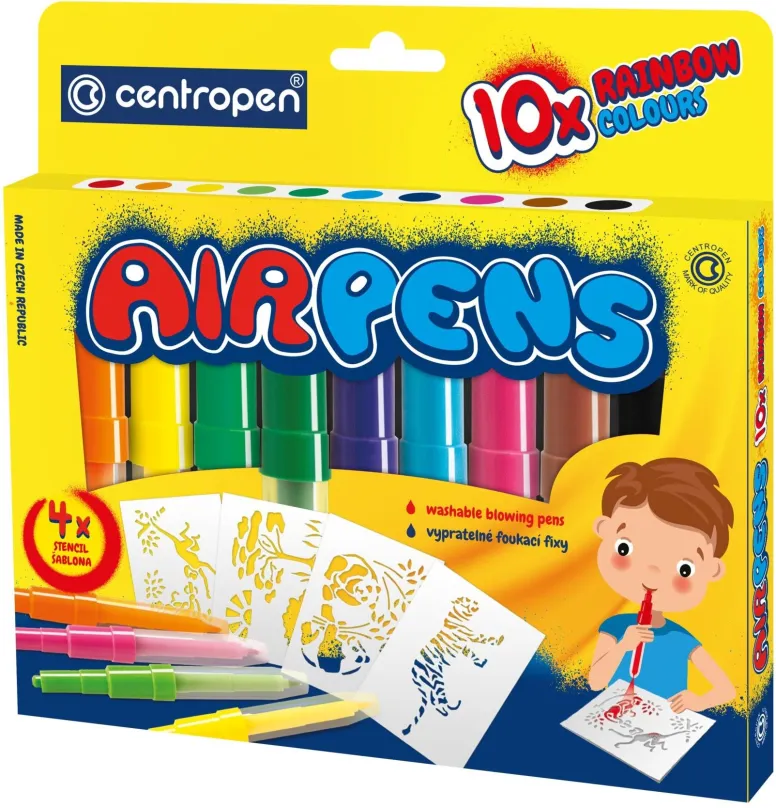 Fixy CENTROPEN Air Pens 1500, fúkacie, Rainbow, balenie 10 ks