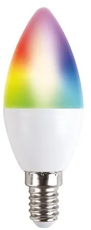 LED žiarovka Solight LED SMART WIFI žiarovka, sviečka, 5W, E14, RGB, 400lm