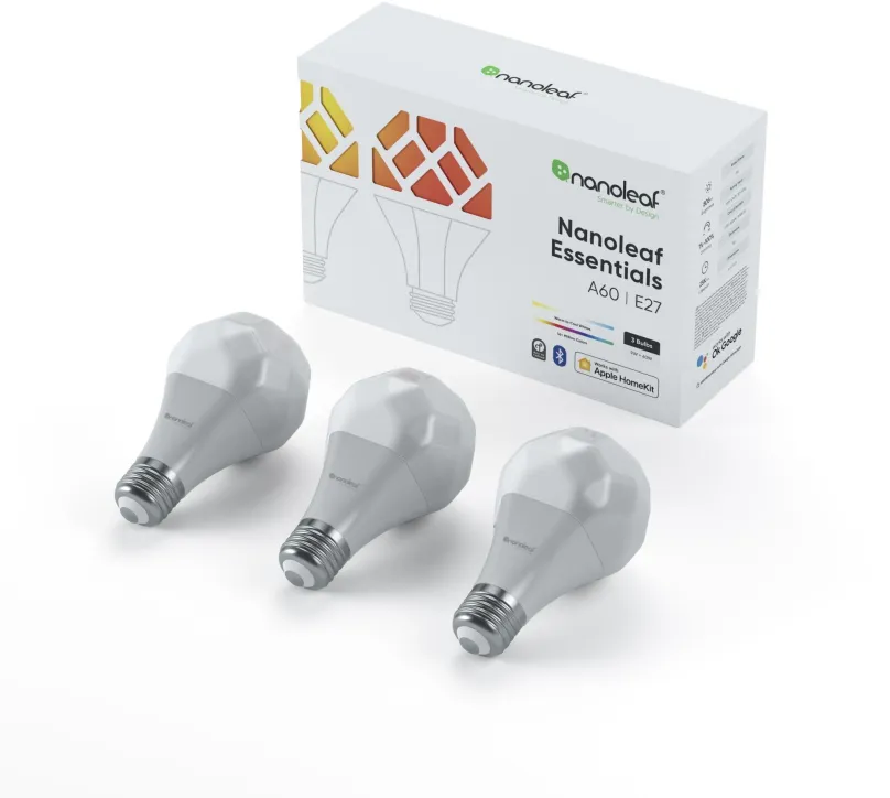 LED žiarovka Nanoleaf Essentials Smart A19 Bulb E27 3 Pack