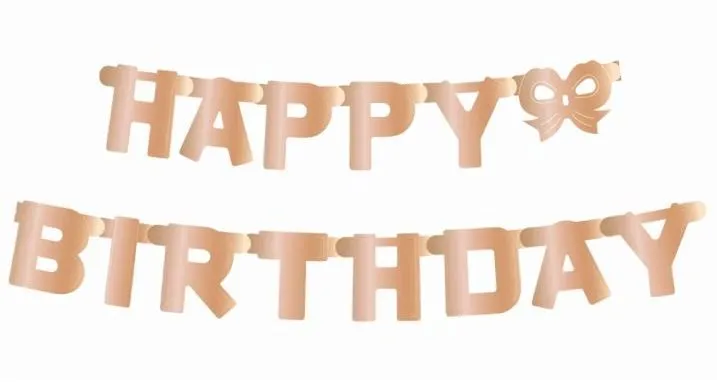 Girlanda Girlanda Happy Birthday - Narodeniny - Ružovozlatá - Rosegold, 11X160 cm