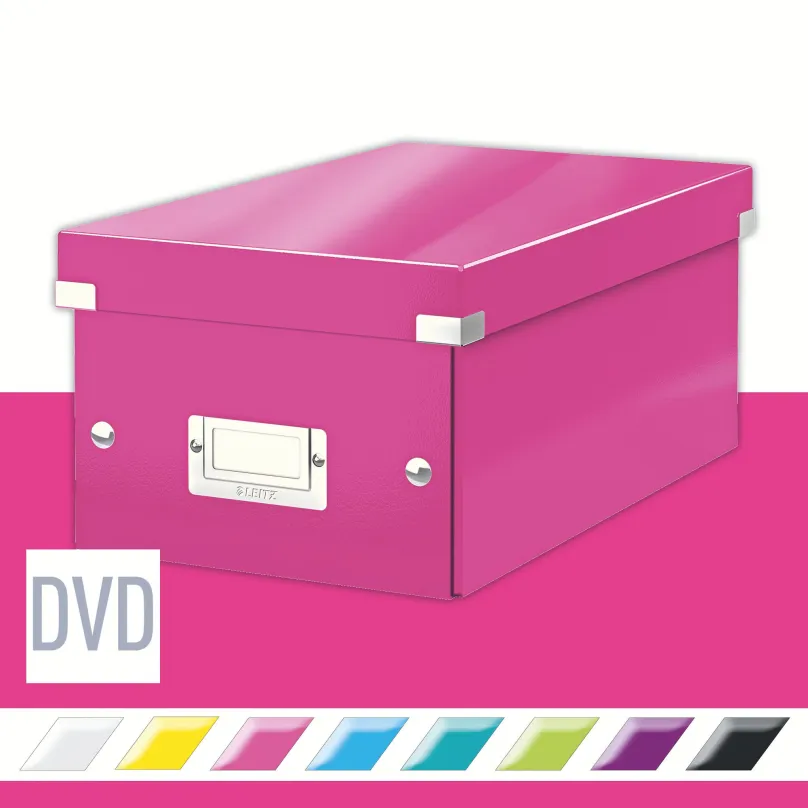 Archivačná krabica LEITZ WOW Click & Store DVD 20.6 x 14.7 x 35.2 cm, ružová
