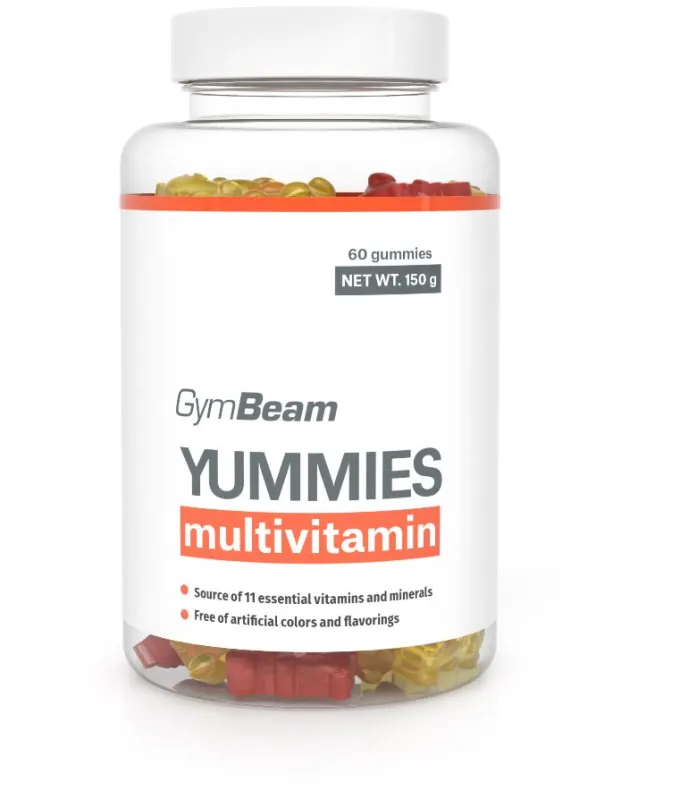 Vitamín GymBeam Multivitamín yummies 60 kapsúl, orange lemon cherry