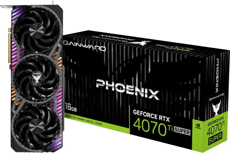 Grafická karta GAINWARD GeForce RTX 4070 Ti SUPER Phoenix 16 GB GDDR6X, 16 GB GDDR6X (2100