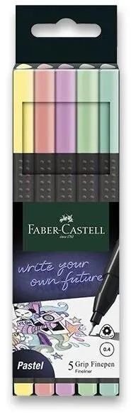 Popisovač FABER-CASTELL Grip Pastel, 5 farieb