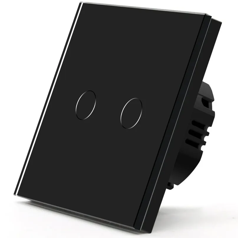 Vypínač iQtech Millennium, WiFi 2x NoN vypínač Smartlife, čierny