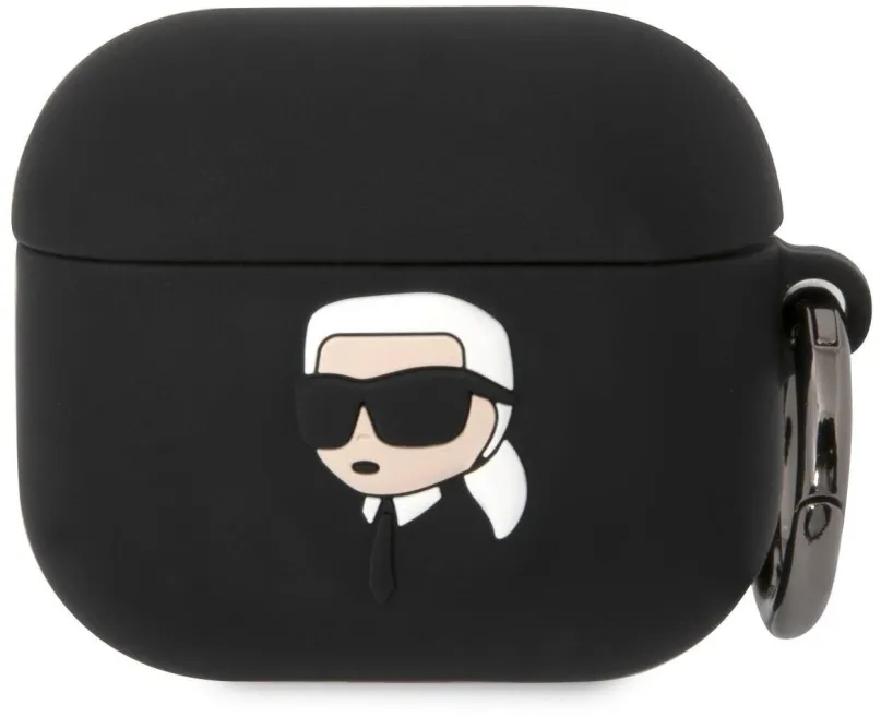 Puzdro na slúchadlá Karl Lagerfeld 3D Logo NFT Karl Head Silikónové Puzdro pre Airpods 3 Black
