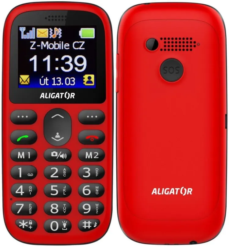 Mobilný telefón Aligator A510 Senior červená