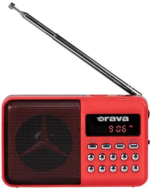 Rádio Orava RP-141 R, klasické, prenosné, FM tuner s 9 predvoľbami, podpora MP3, výkon 3 W
