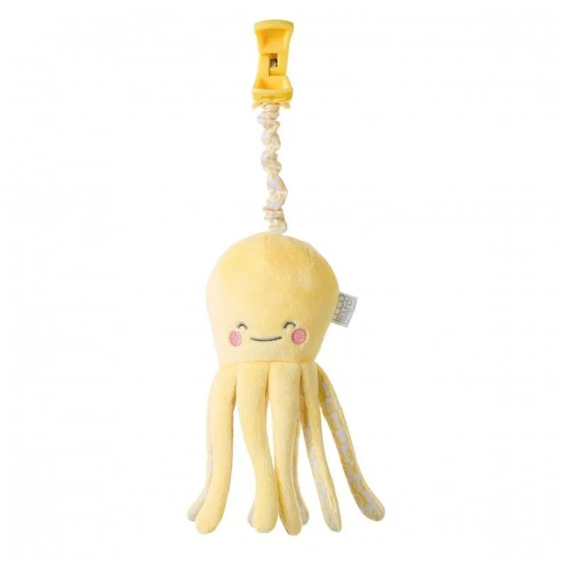 Hračka na kočík Saro Baby chobotnička s klipom Happy Sea Yellow