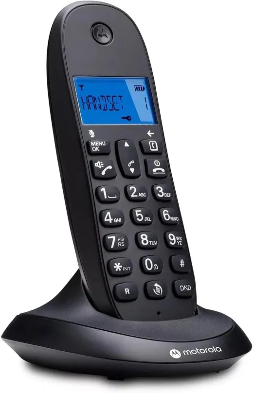 Telefón pre pevnú linku Motorola C1001CB+ Black - Call blocking - Hands Free - Backlight Screen