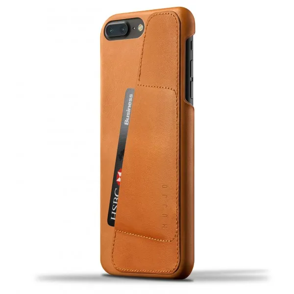 MUJJO Leather Wallet Case pre iPhone 8 Plus / 7 Plus - žltohnedý