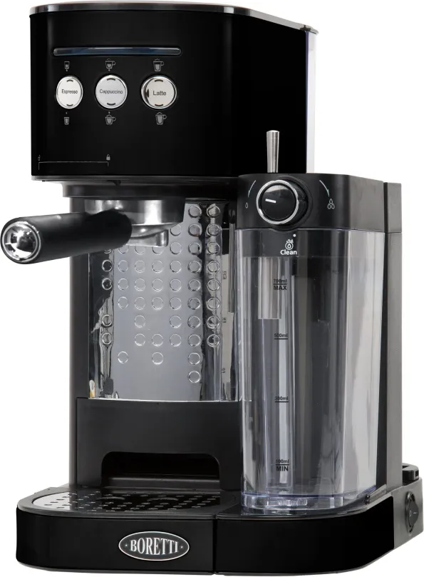 Pákový kávovar Boretti B400, do domácnosti, príkon 1470 W, tlak 15 bar, materiál plast,