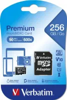 Pamäťová karta Verbatim MicroSDXC 256GB Premium + SD adaptér