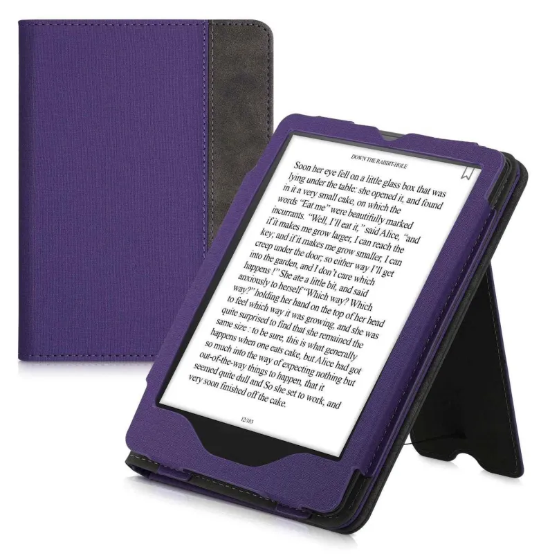 Púzdro na čítačku kníh KW Mobile - Double Leather - KW5626105 - Púzdro pre Amazon Kindle Paperwhite 5 (2021) - šedá, fialo