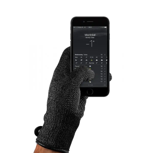 MUJJO Dvouvrstvé dotykové rukavice pro SmartPhone - velikost S - černé