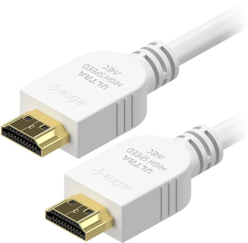 Video kábel AlzaPower Core Premium HDMI 2.1 High Speed 8K 1m biely